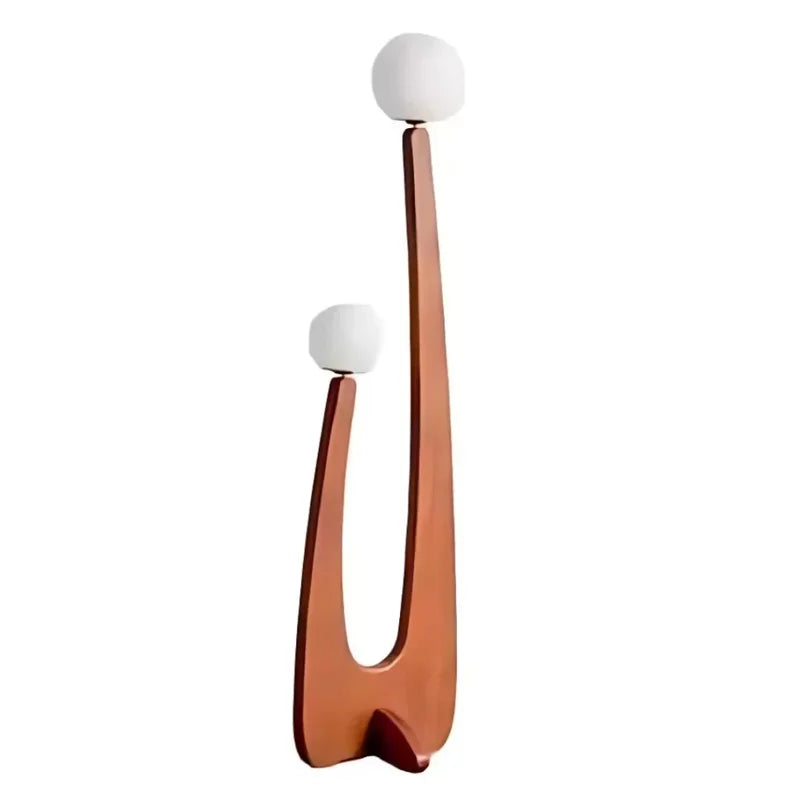 Elegant Solid Wood & Glass Floor Lamp