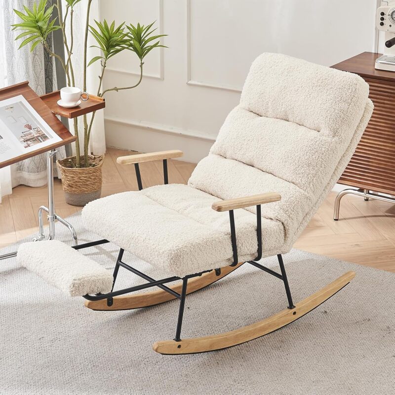 Modern White Rocking Chair