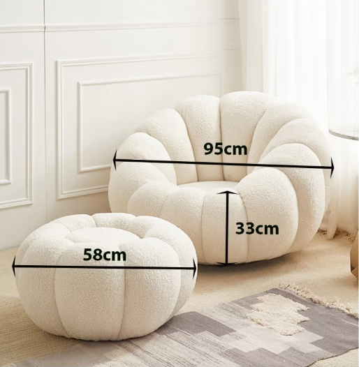 White Swivel Chair + Ottoman
