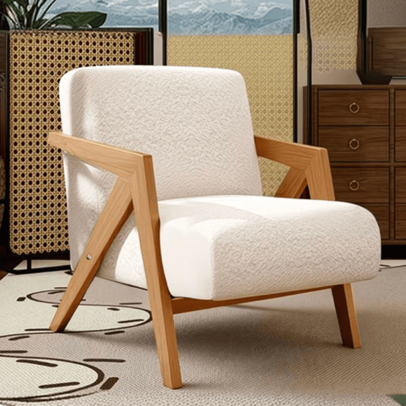 Lounge Chair Fabric Material with Solid Wood