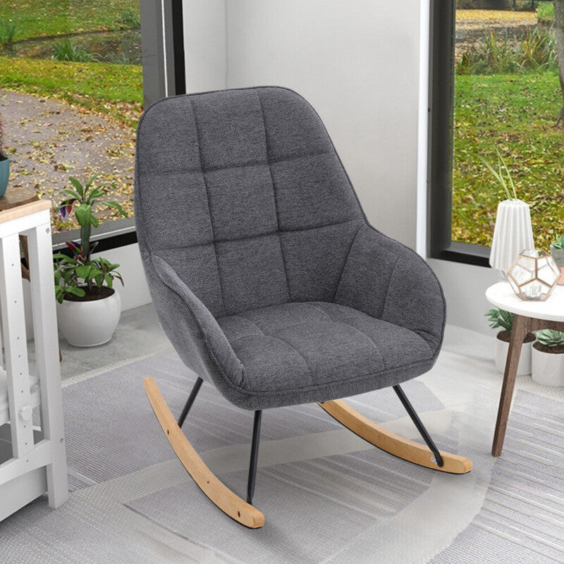 Modern Dark Grey Rocking Chair