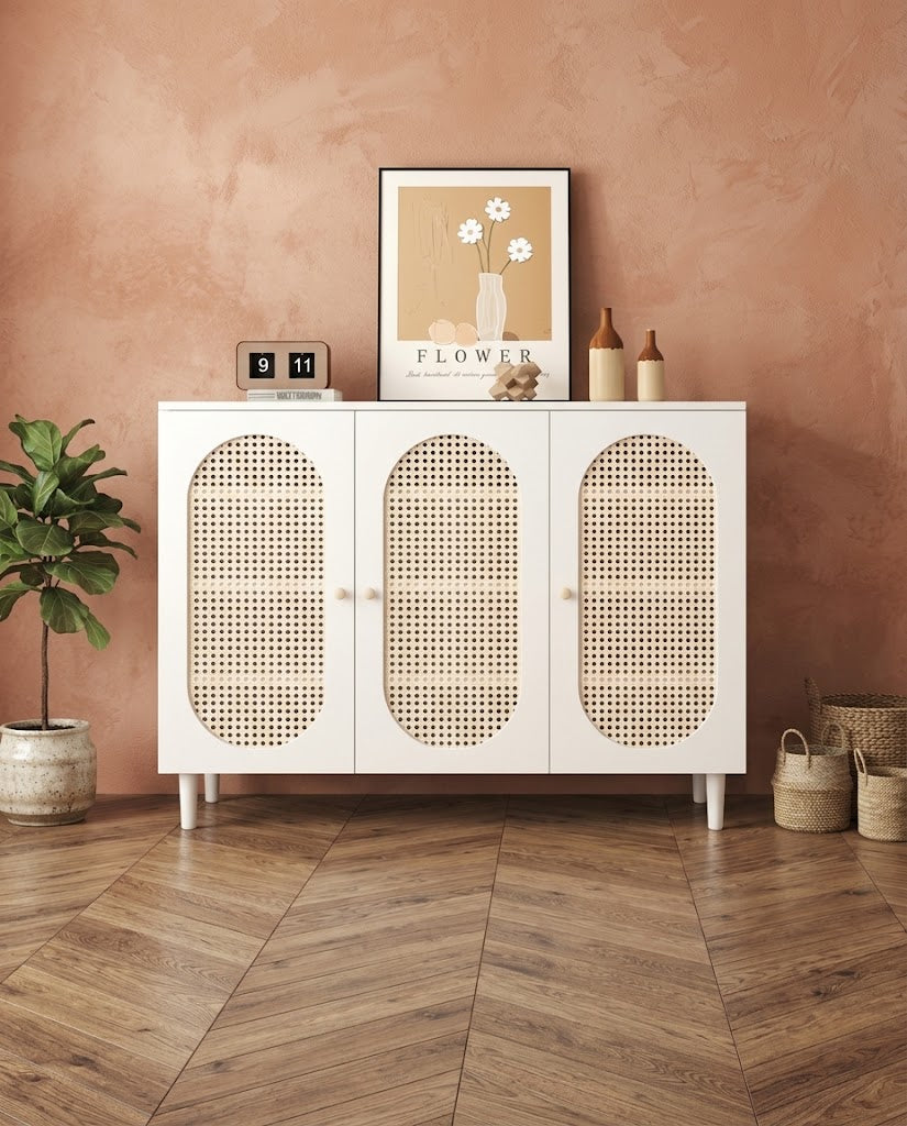 Shoe Cabinet 120x35x95 cm Modern Wooden Storage (white)
