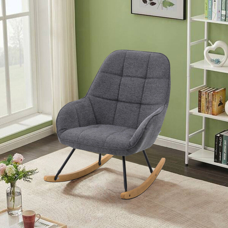 Modern Dark Grey Rocking Chair