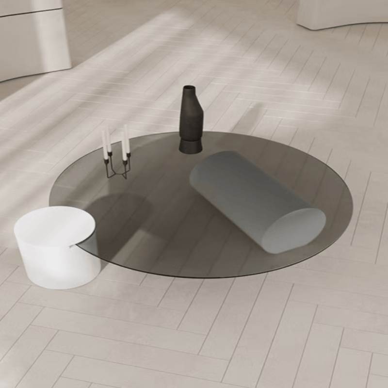 Coffee Table Tempered Glass + Wrought Iron Painted Finish