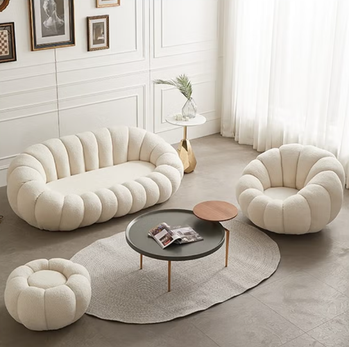 White Swivel Chair + Ottoman