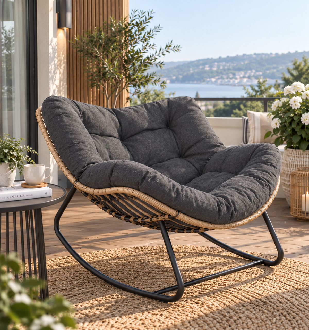 Gray Rocking Chair