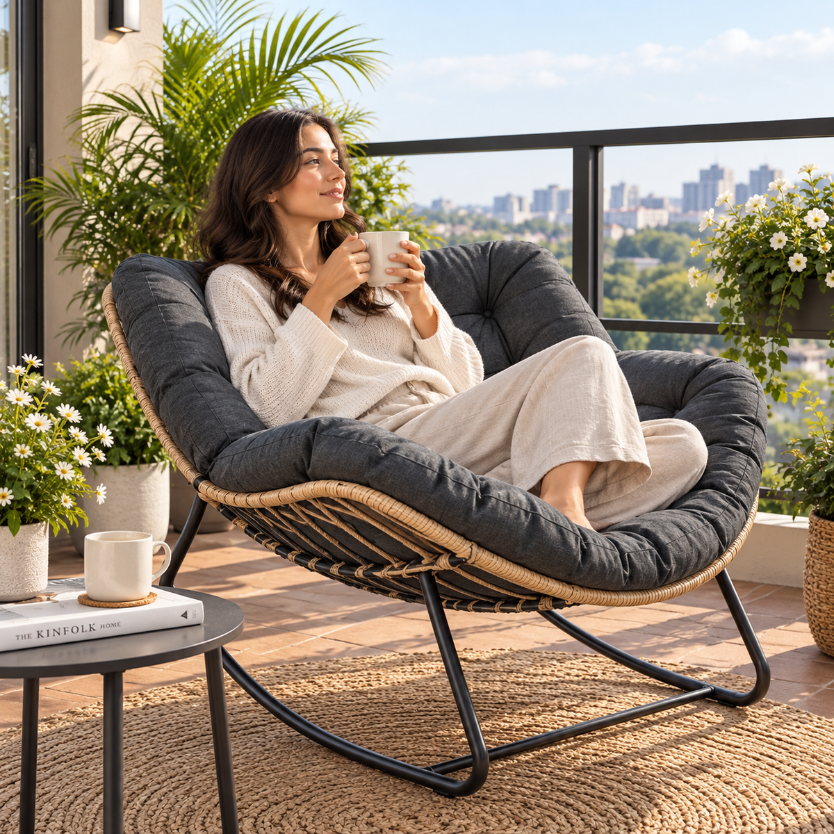 Gray Rocking Chair