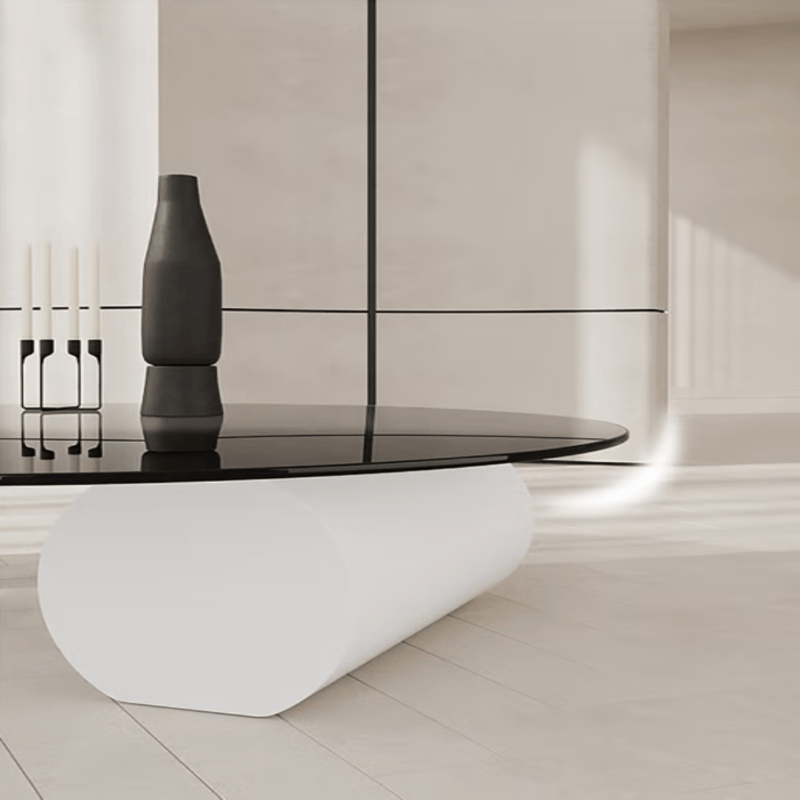 Coffee Table Tempered Glass + Wrought Iron Painted Finish