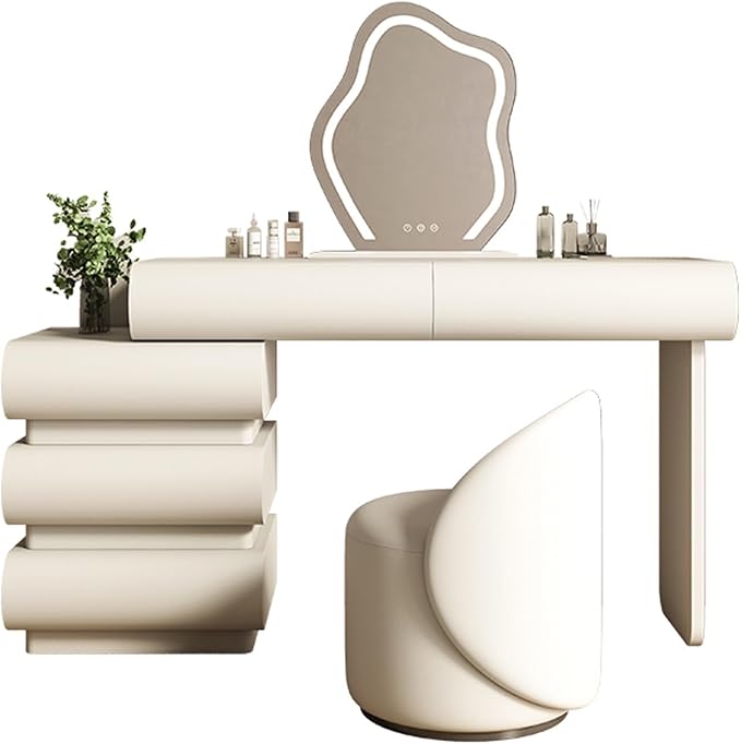 Modern Dressing Table with Chair Set with Mirror