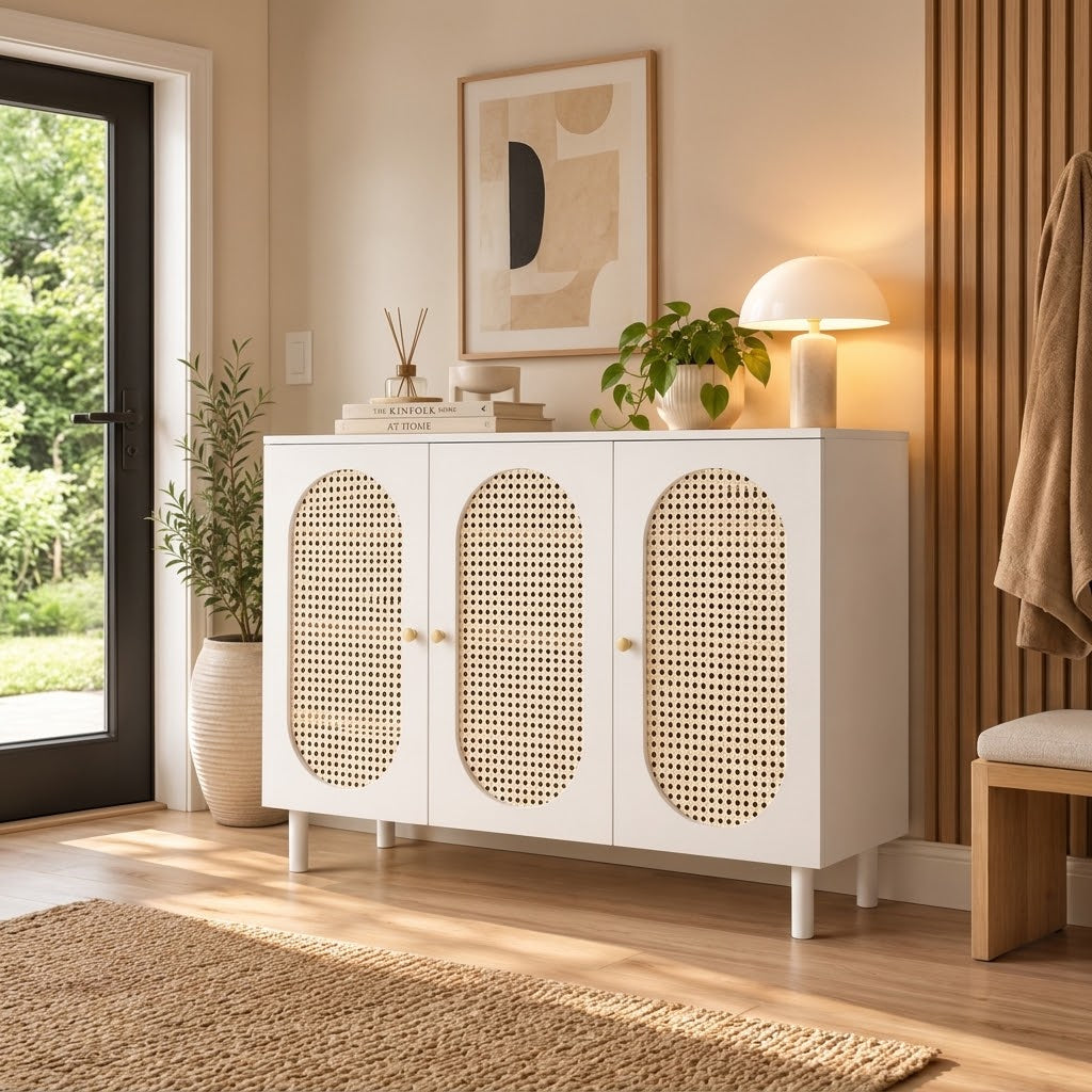 Shoe Cabinet 120x35x95 cm Modern Wooden Storage (white)