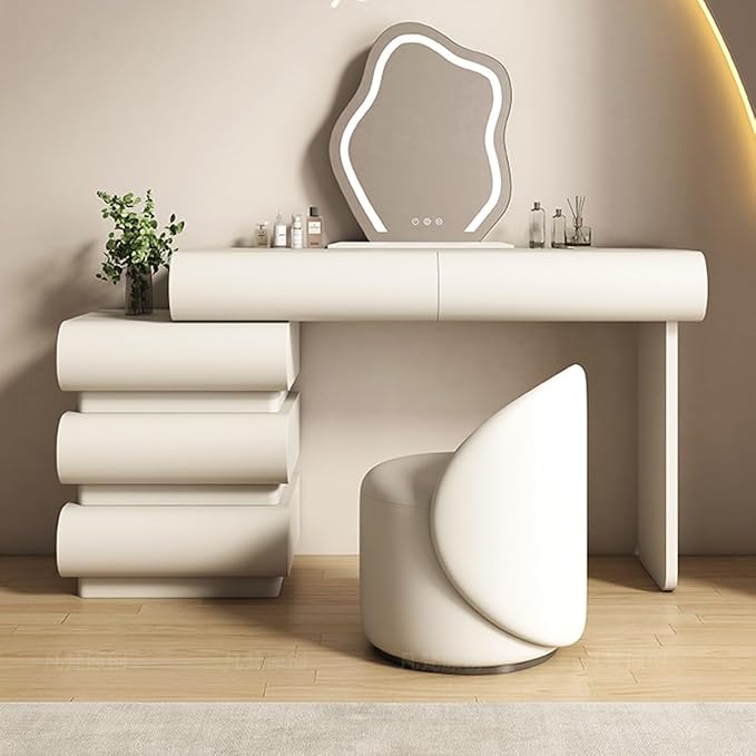 Modern Dressing Table with Chair Set with Mirror