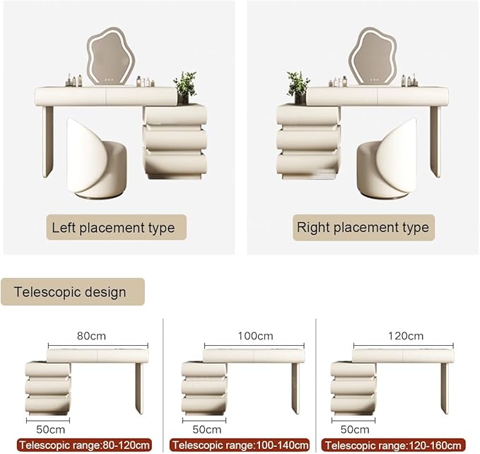 Modern Dressing Table with Chair Set with Mirror