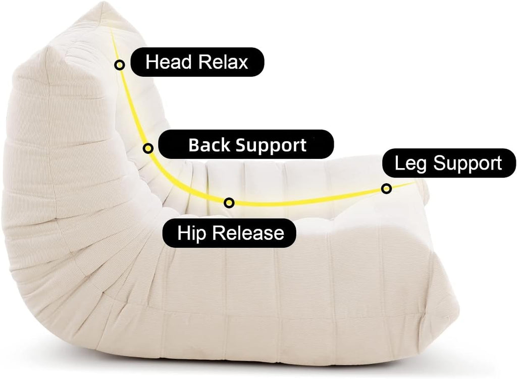 White Leather Sherpa Single Sofa Chair