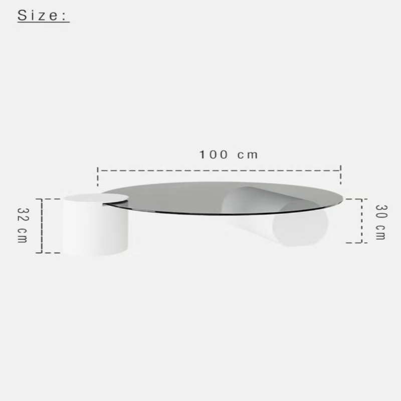 Coffee Table Tempered Glass + Wrought Iron Painted Finish