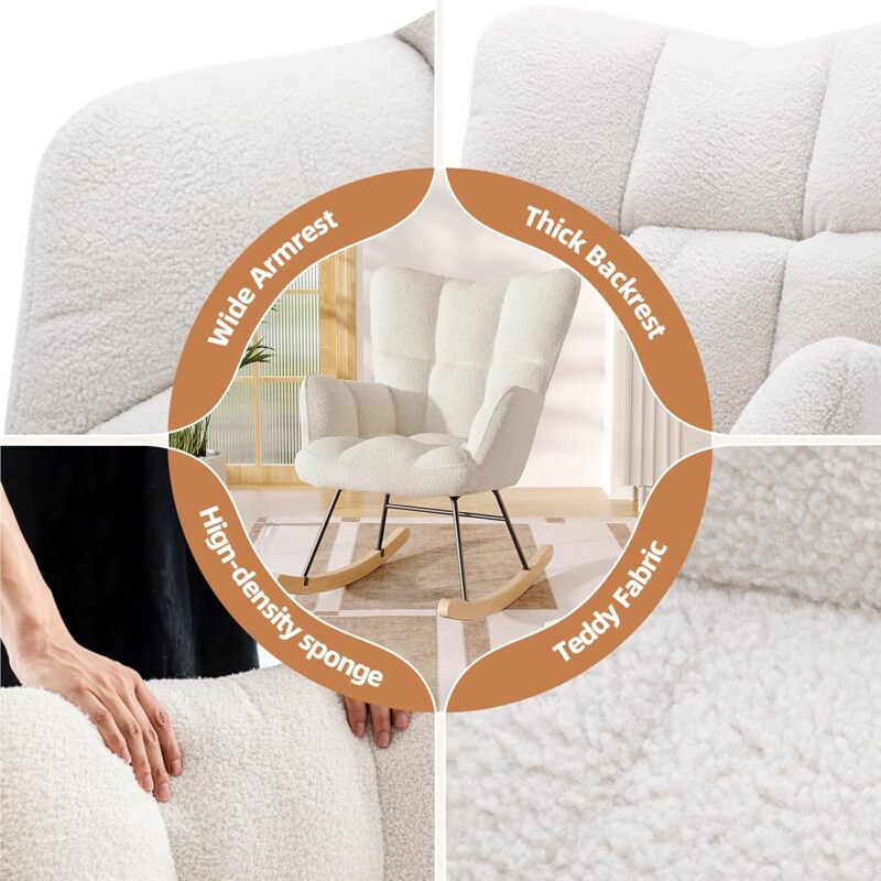 Modern Off White Rocking Chair