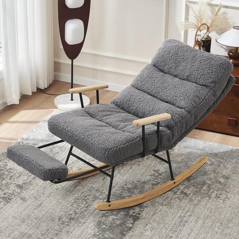 Modern Grey Rocking Chair