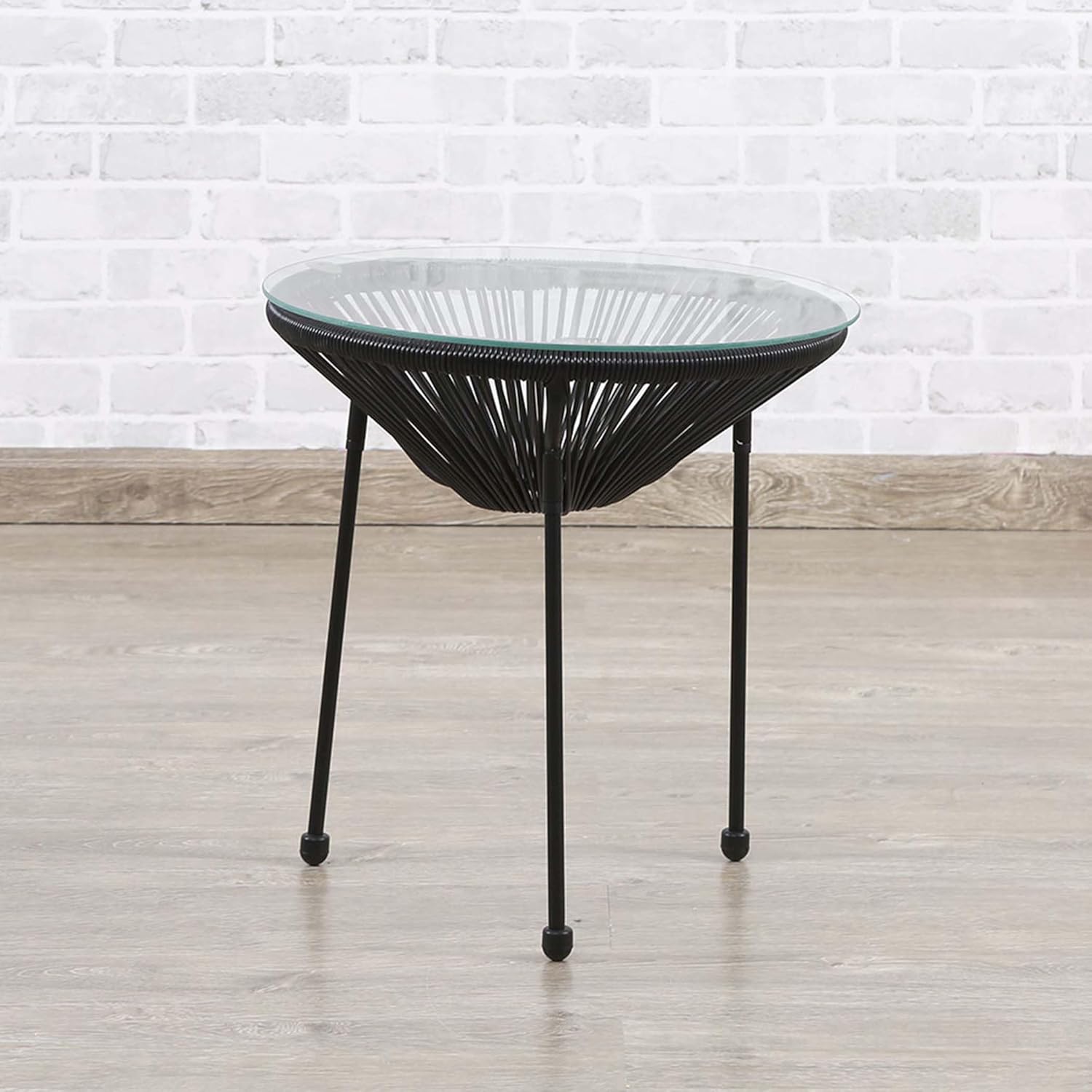 Black Outdoor Balcony Table with Chair 2+1