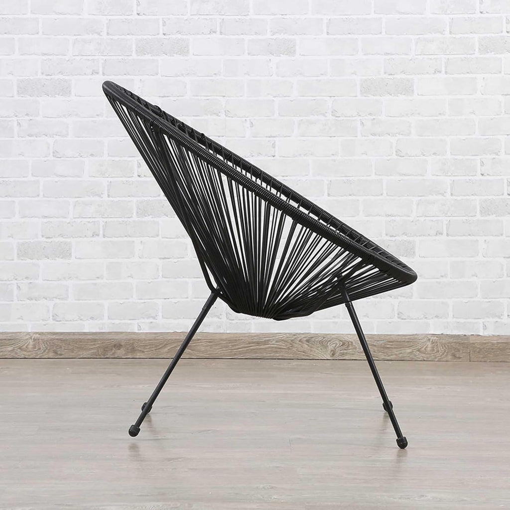 Black Outdoor Balcony Table with Chair 2+1