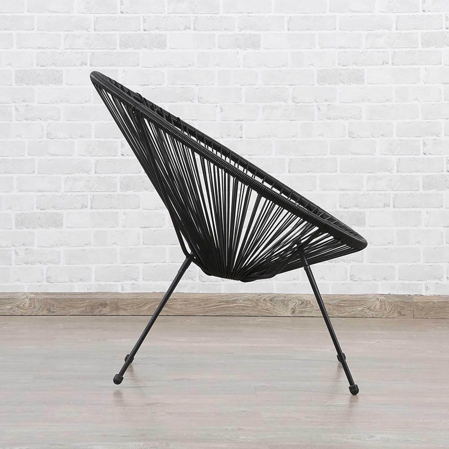 Black Outdoor Balcony Table with Chair 2+1