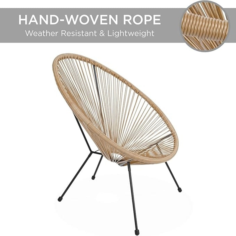 Beige Outdoor Balcony Table with Chair 2+1