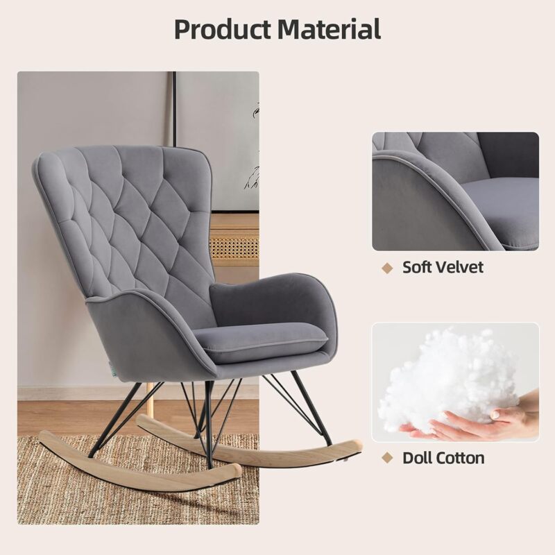 Luxury Grey Rocking Chair