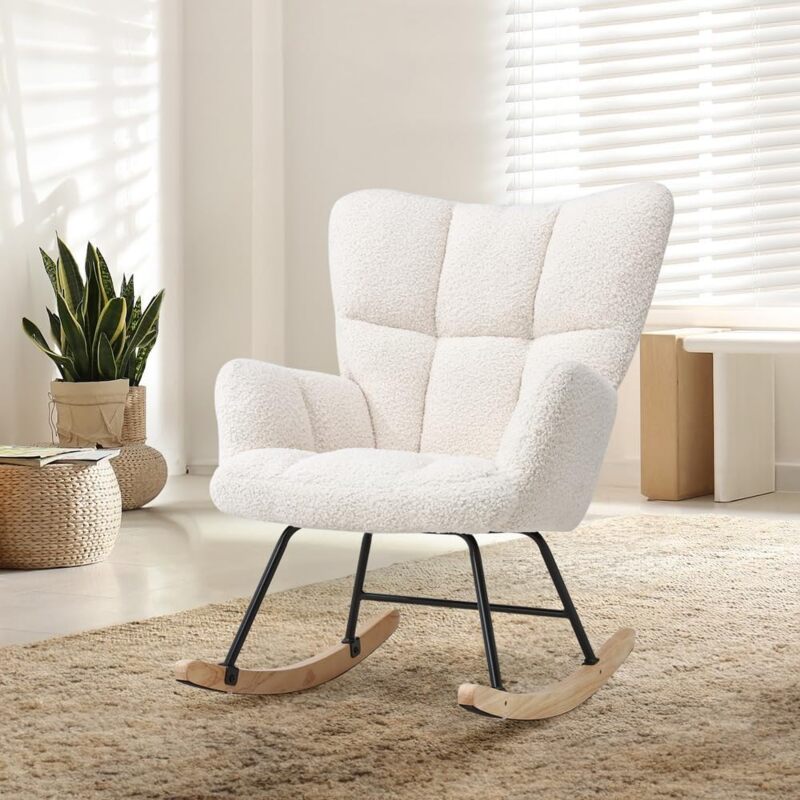 Modern Off White Rocking Chair
