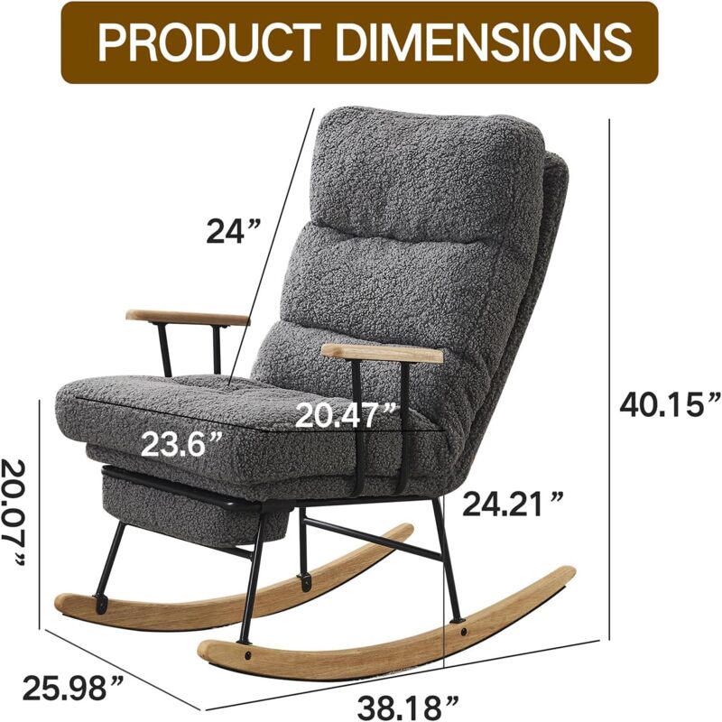 Modern Grey Rocking Chair