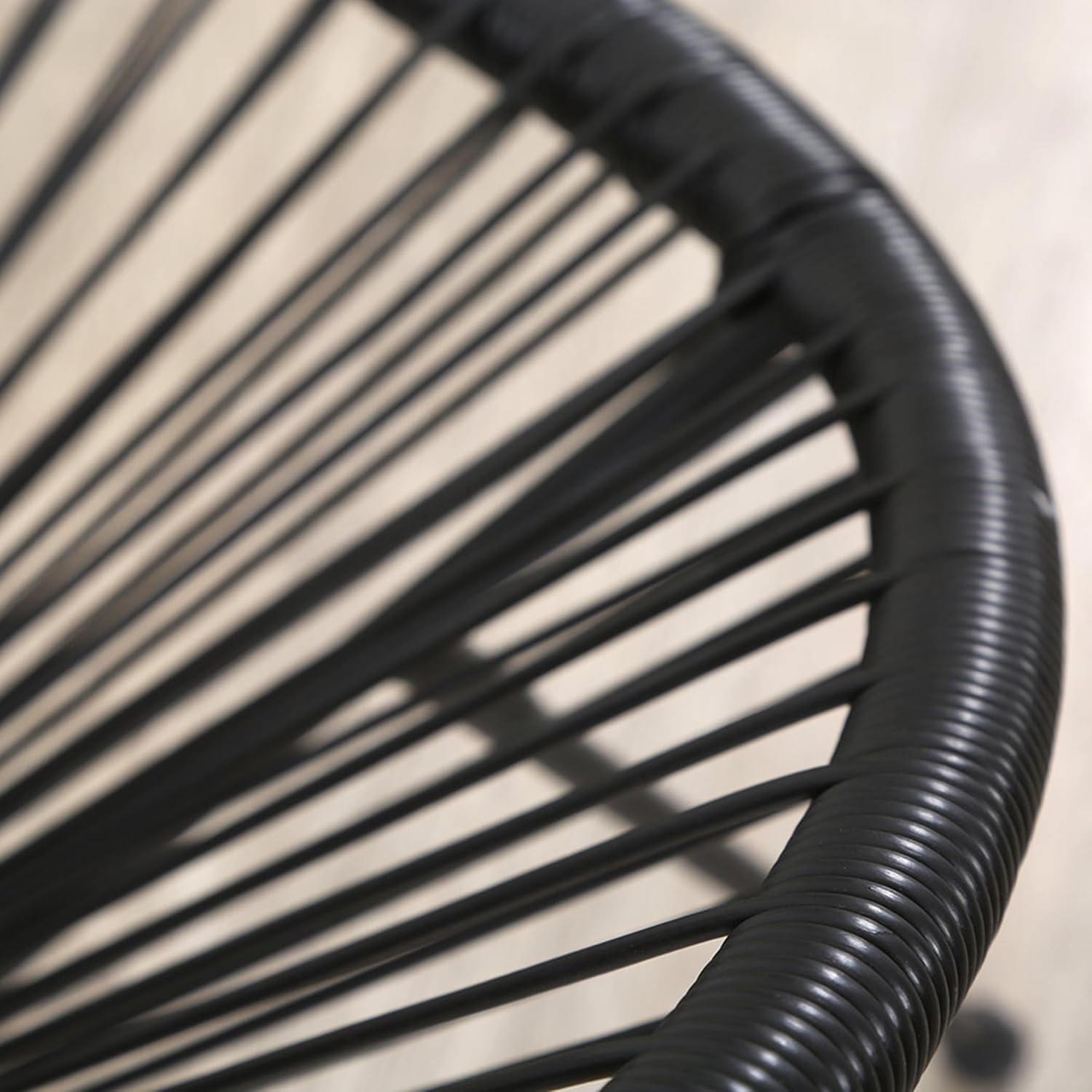 Black Outdoor Balcony Table with Chair 2+1