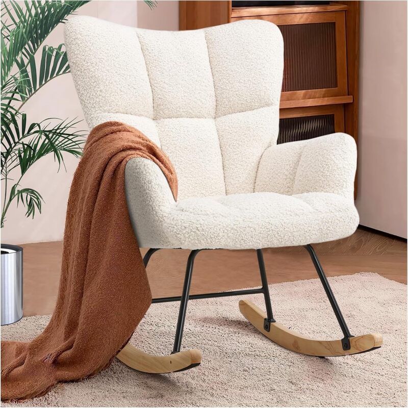 Modern Off White Rocking Chair
