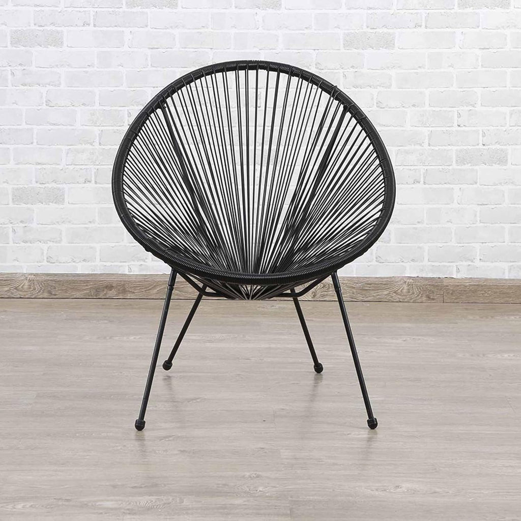 Black Outdoor Balcony Table with Chair 2+1