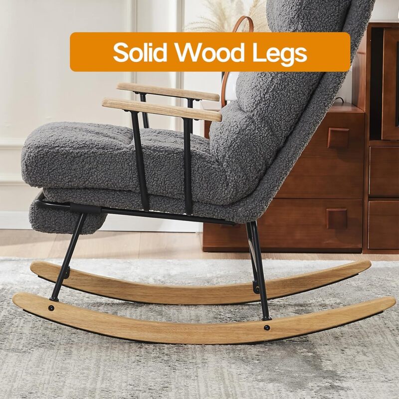 Modern Grey Rocking Chair