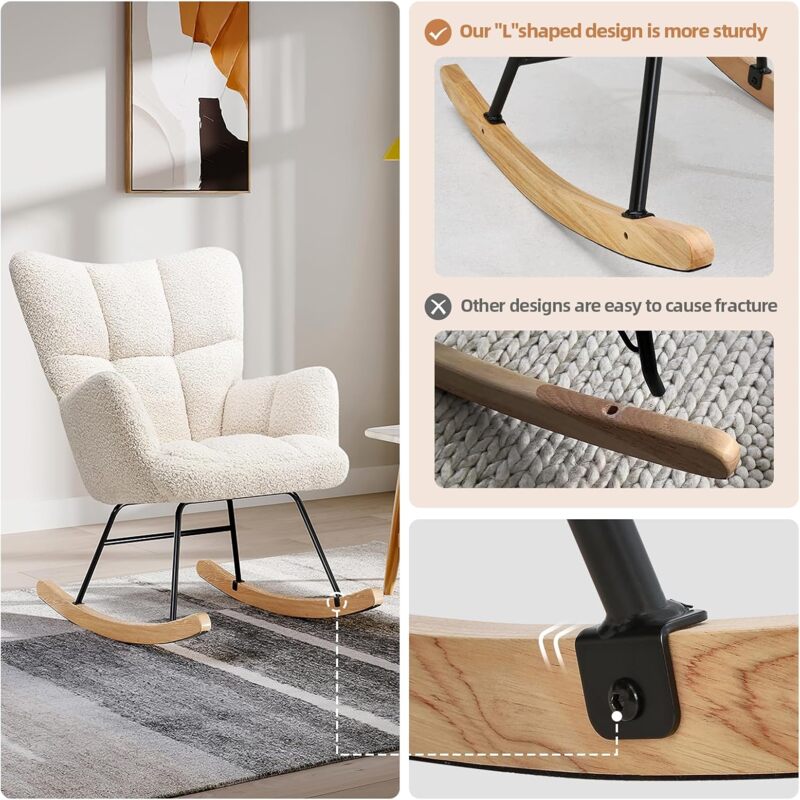 Modern Off White Rocking Chair