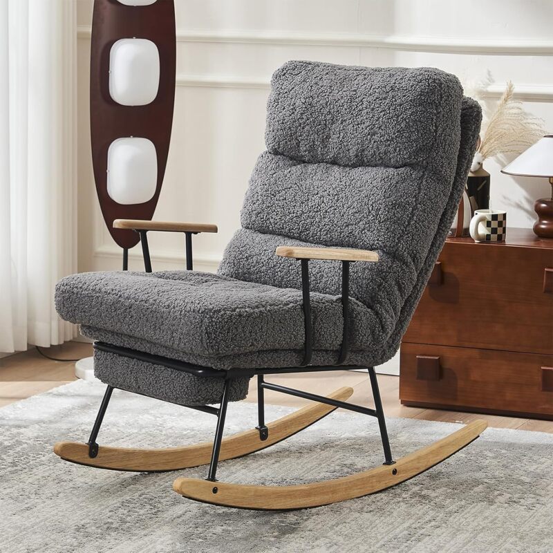 Modern Grey Rocking Chair