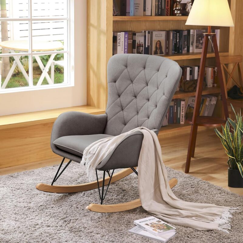 Luxury Grey Rocking Chair