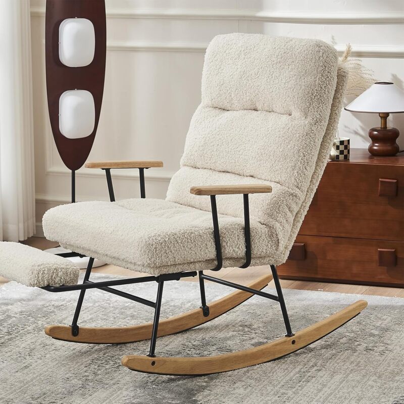 Modern White Rocking Chair