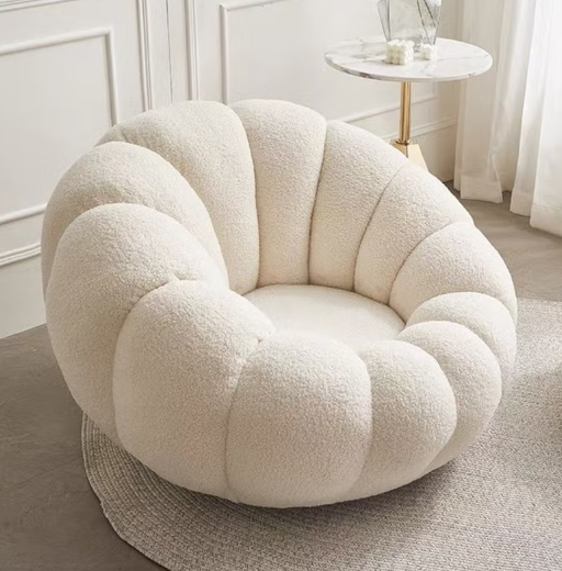 White Swivel Chair + Ottoman