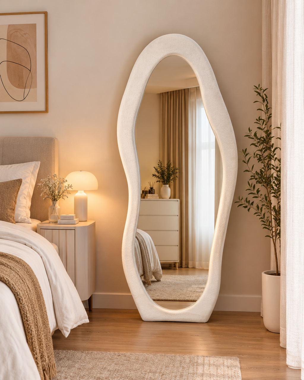 Unique White Mirror