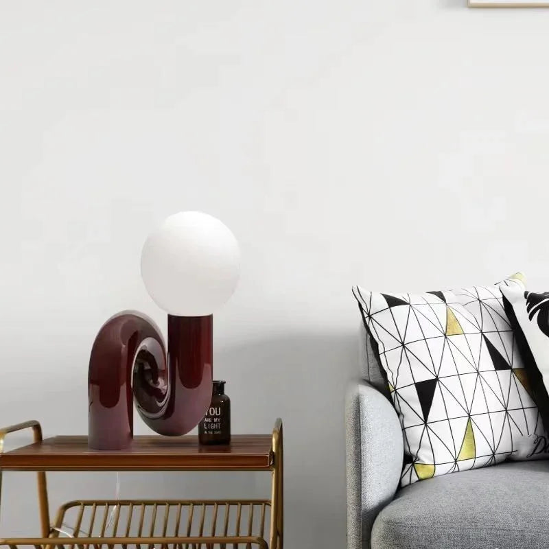 Elegant Resin & Glass Table Lamp