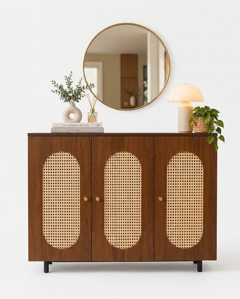 Shoe Cabinet 120x35x95 cm Modern Wooden Storage (Brown)