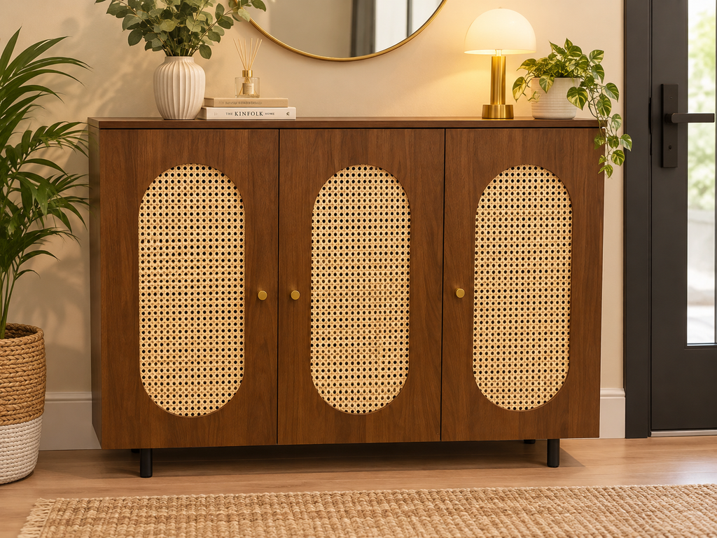 Shoe Cabinet 120x35x95 cm Modern Wooden Storage (Brown)