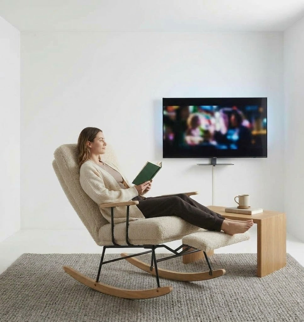 Modern White Rocking Chair