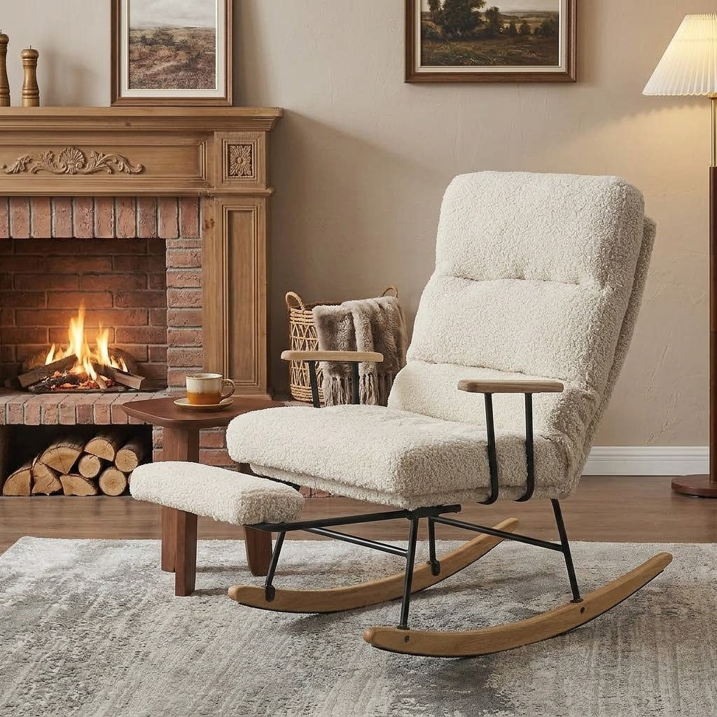 Modern White Rocking Chair