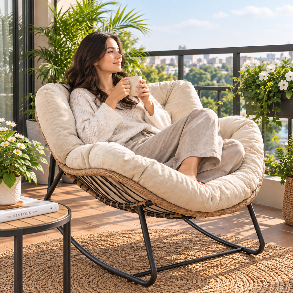 Beige Rocking Chair
