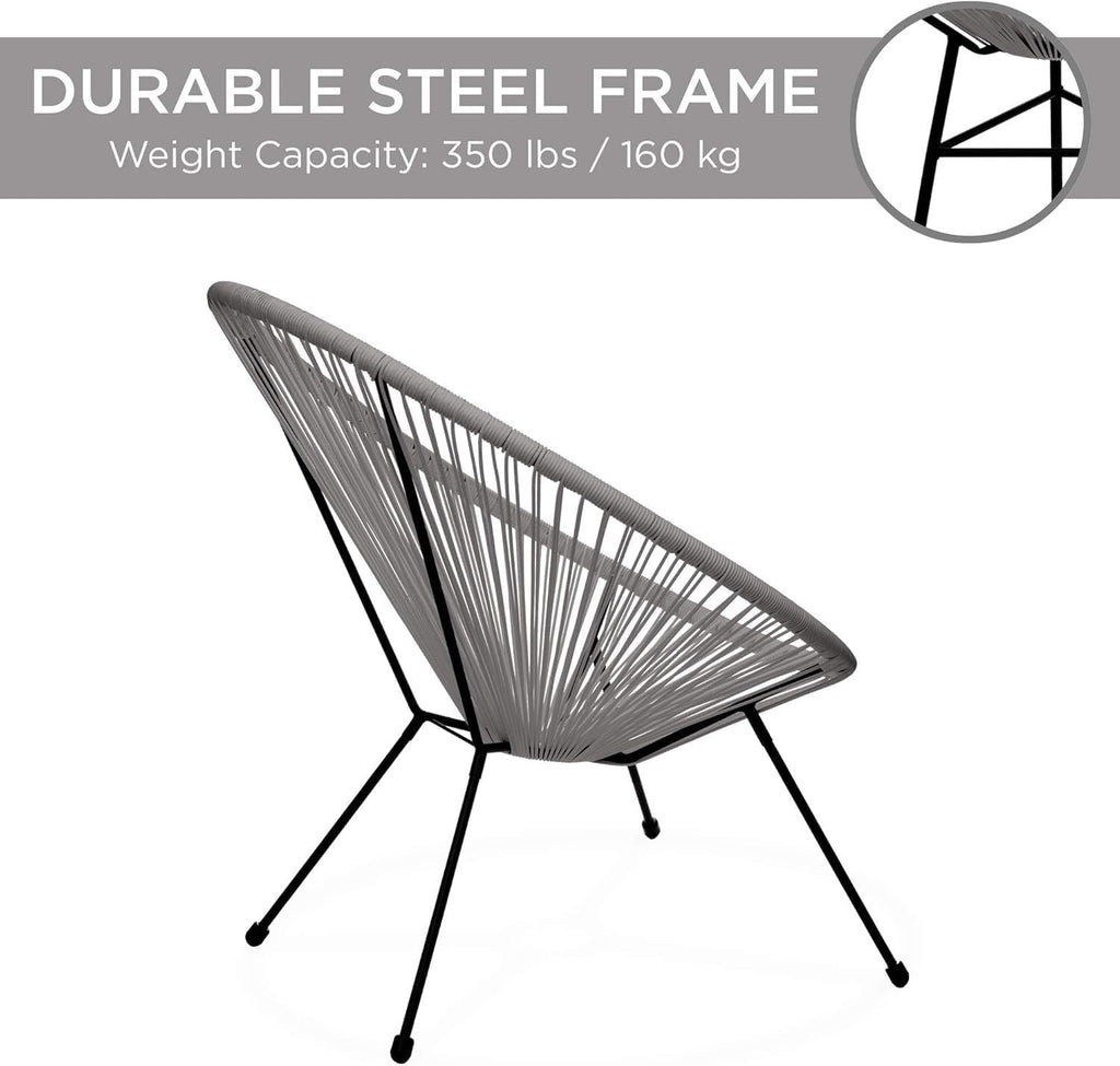 Gray Outdoor Balcony Table with Chair 2+1