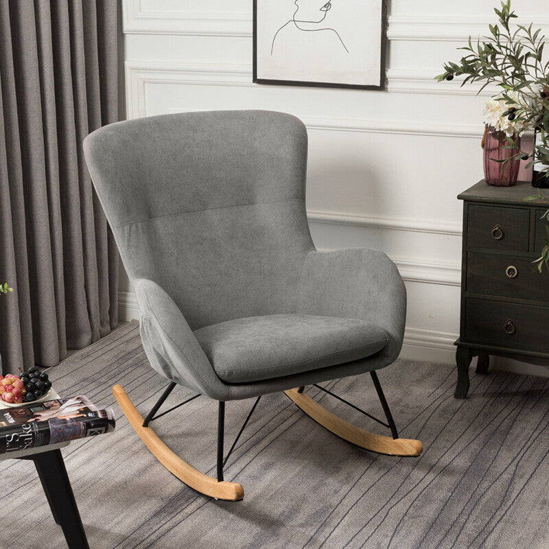 Modern Dark Grey Rocking Chair