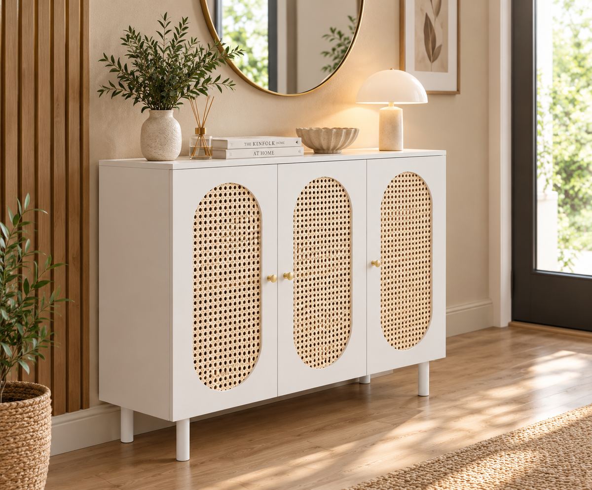 Shoe Cabinet 120x35x95 cm Modern Wooden Storage (white)